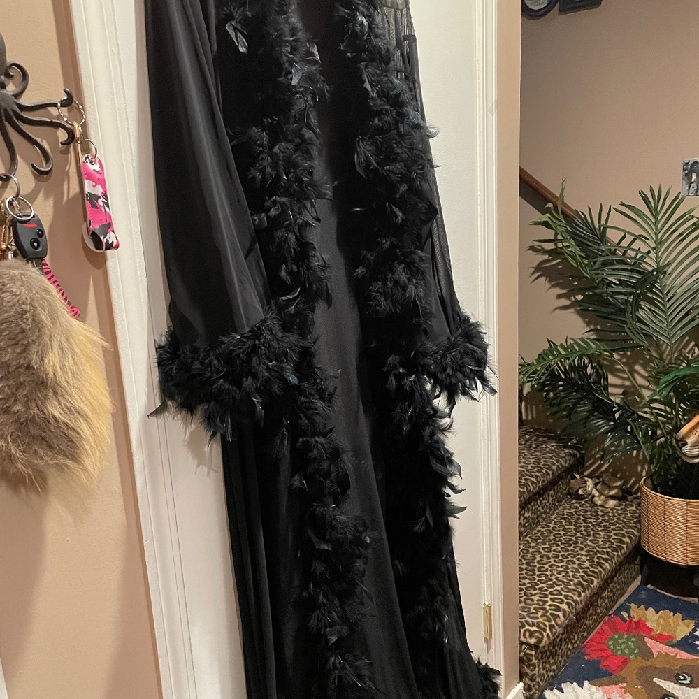 Gorgeous black feather robe.